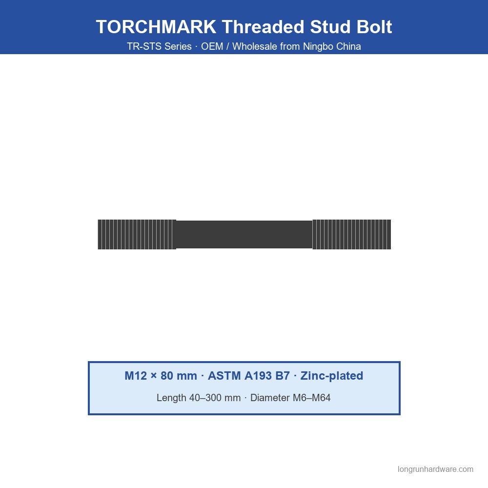 TR-STS Threaded Stud Bolts &mdash; ASTM A193 B7/B8/B8M/B16 / ISO 898-1 / DIN 976, OEM and Wholesale from Ningbo
