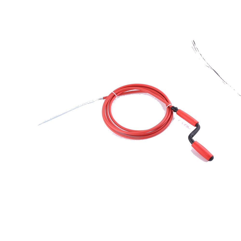 JQ-003 manual drain snake with hand crank coiled for retail packaging